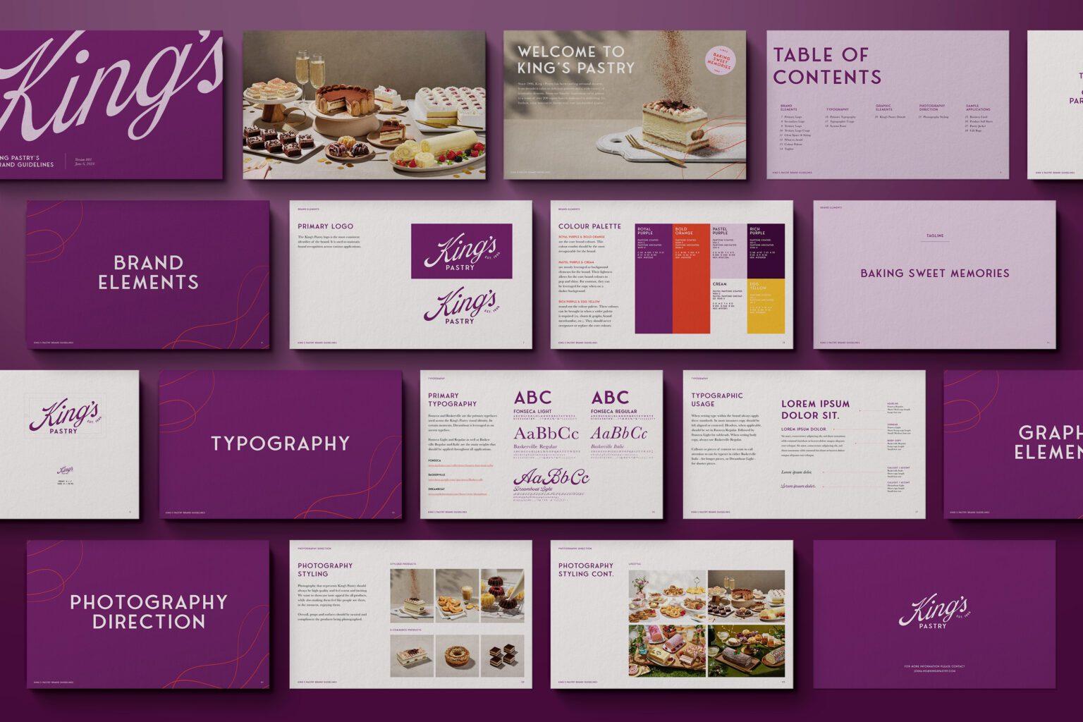 King's Pastry brand guidelines.